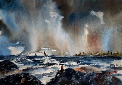 the storm watcher watercolour