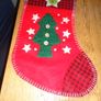 Christmas Appliqued Christmas Stockings x 2 for Sale Image 2
