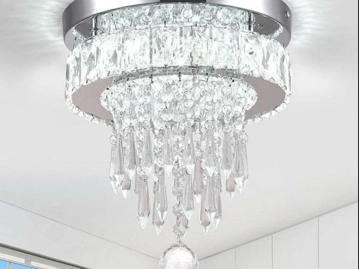 Brand New Deckrico Crystal Ceiling Light 30cm Modern Lamp Chrome LED Chandelier