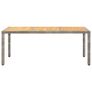 Garden Table Grey 190x90x75 cm Poly Rattan and Acacia Wood Image 3