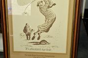 Framed Golf-Themed Cartoon Humorous Caption and the Inscription The Austin Rover Foursomes Championship Club Winner 1987.
