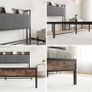 Double Bed Frames with Wooden Storage Headboard Image 3