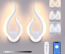 Brand New Lightess 2PCS Smart LED Wall Light Dimmable with Remote Control.
