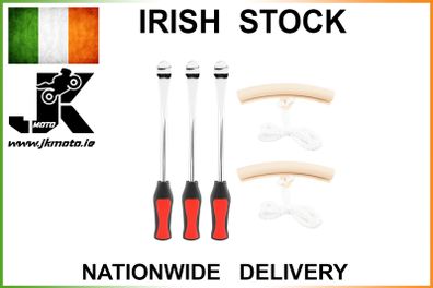 11.5" Tyre Lever Spoon Motorcycle Tyre Changing+ 2x Wheel Rim Protector Tools Iron