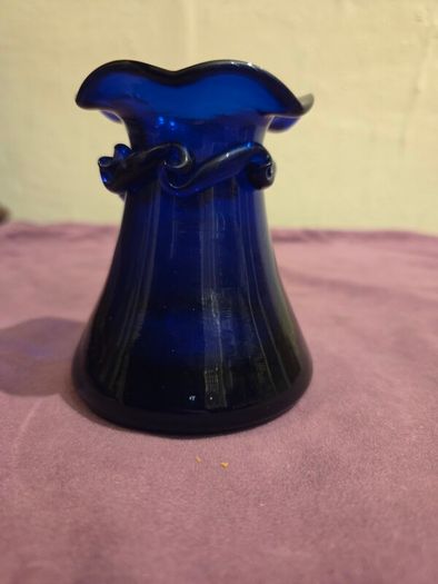 John Shelton Cobalt Blue Glass Vase - Signed