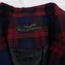 Zara Burgundy Red & Navy Blue Tartan Plaid Tailored Blazer Jacket Size L Image 2