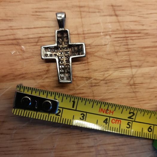 Silver Cross with cubic zirconia