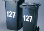 3 Recycling Box/Wheelie Bin number stickers