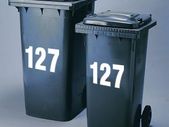 3 Recycling Box/Wheelie Bin number stickers