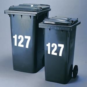 3 Recycling Box/Wheelie Bin number stickers