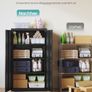 Black Metal Storage Cabinet Lockable With Shelves Image 5
