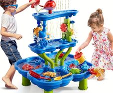 3/4 Tier Kids Sand And Water Table, 3-in-1 Sensory Play Table
