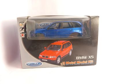 Welly 1/24 Scale Diecast Kit including plastic parts- BMW X5 Blue Diecast  metal model  corgi hot Wheels great gift present kids toys play collectors 8 years  +