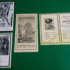 WWII German Death Card (Sterbebilder) Collection - Set of 4