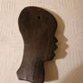 African carved black wood profile silhouette wall hanging Image 4