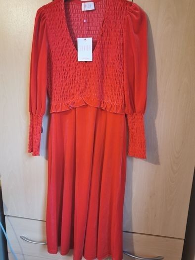 BNWT - Savida Ali Velvet Red Dress UK 10-12