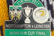 four Irish rugby scarf's, and a badge