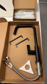 Matte Black Kitchen Mixer Tap & 12 Black Cabinet Handles 30 Days Use