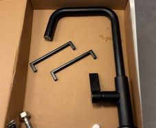Matte Black Kitchen Mixer Tap & 12 Black Cabinet Handles 30 Days Use