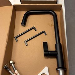 Matte Black Kitchen Mixer Tap & 12 Black Cabinet Handles 30 Days Use