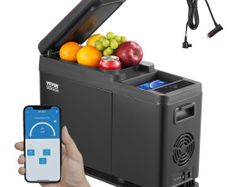 Car Refrigerator, 12 Volt Car Armrest Refrigerator Fridge, 8 L Single Zone Portable Freezer, -4F-68F Adjustable Range, 12/24V DC and 100-240V AC Compressor Cooler for Outdoor, Camping
