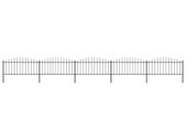 Garden Fence with Spear Top Steel (0.5-0.75)x8.5 m Black