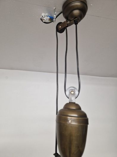 1890/ 1900 Antique French adjustable copper pendant light