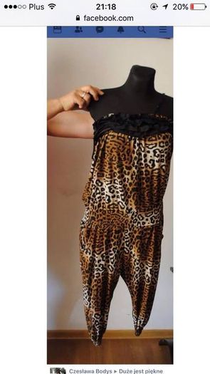 Leopard print knee length jumpsuit size UK14 EU42 Postage included