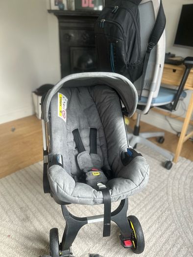 doona car seat/stroller.  plus rain cover