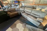 Beige corner recliner manual recliner sofa