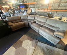 Beige corner recliner manual recliner sofa