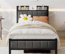 3ft Single Bed Frames with Storage Headboard