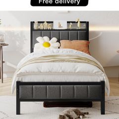 3ft Single Bed Frames with Storage Headboard