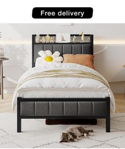 3ft Single Bed Frames with Storage Headboard