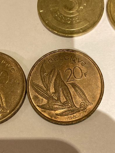 Belgium coin lot of 18 coins