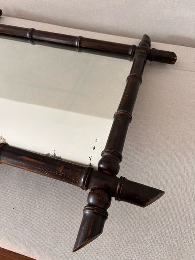 Vintage French Faux Bamboo Wall Mirror