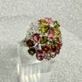 Multi-Tourmaline, White Zircon Floral Ring Image 7