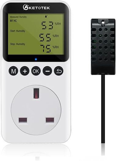 Digital Humidity Controller Plug Socket with Sensor Probe