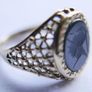 Vintage 9ct Yellow Gold  Hallmarked Gents Oval Shape  Black Onyx Ring size P - 3,6g Image 8