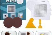 4'' By 4'' Wall Repair Patch, 5 Pcs Plasterboard Patch, Plaster Repair Kit, Safe Mend Plaster, Safe mend Drywall Adhesive, Filler For Walls Ceiling Hole, Self Adhesive Aluminum Mesh Wall Repair