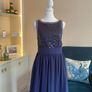 Navy and Silver Sequin Long Dress Size UK 14 / EU 42 Image 6