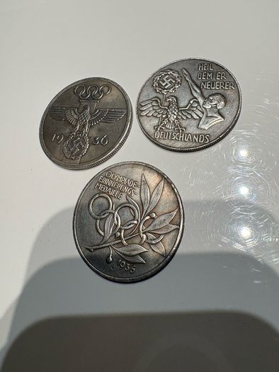 3 vintage retro Hitler Olympics coin , all 3 for 30 euro at 10 euro each