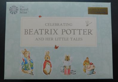 2018 - Silver Proof Beatrix Potter Peter Rabbit 4 X 50p Deluxe Coin Set