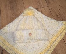 Handmade Lemon Blanket and Hat.