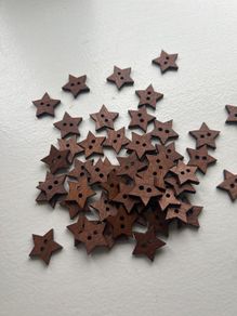 buttons- wooden star shape