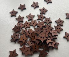 buttons- wooden star shape