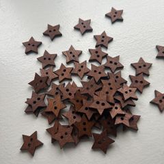 buttons- wooden star shape