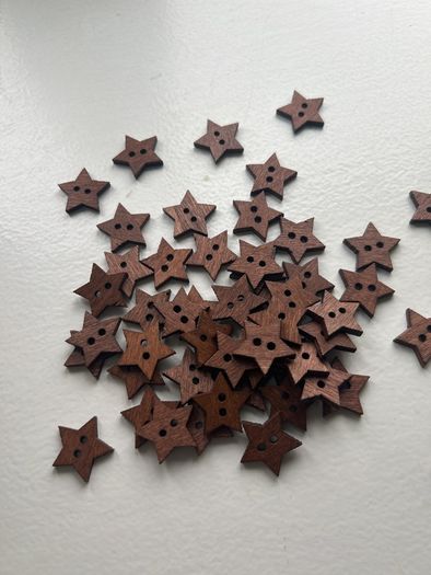 buttons- wooden star shape