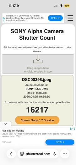 Sony A7iv - Excellent Condition (Low Shutter Count)