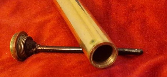 Original 1914 WWI British Army Brass Rifle Oiler - Lee Enfield - Marked